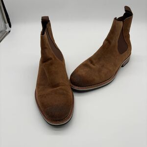 Helm Helm Men’s The Finn Sienna Waxed Brown Leather Suede Chelsea Ankle Boots